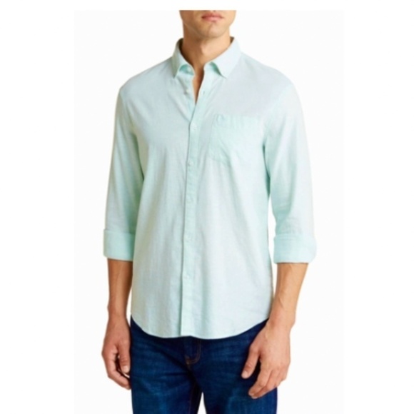 Original Penguin Other - Original Penguin Linen Blend Woven Button-Down, Surf Spray/Light Green Small NWT